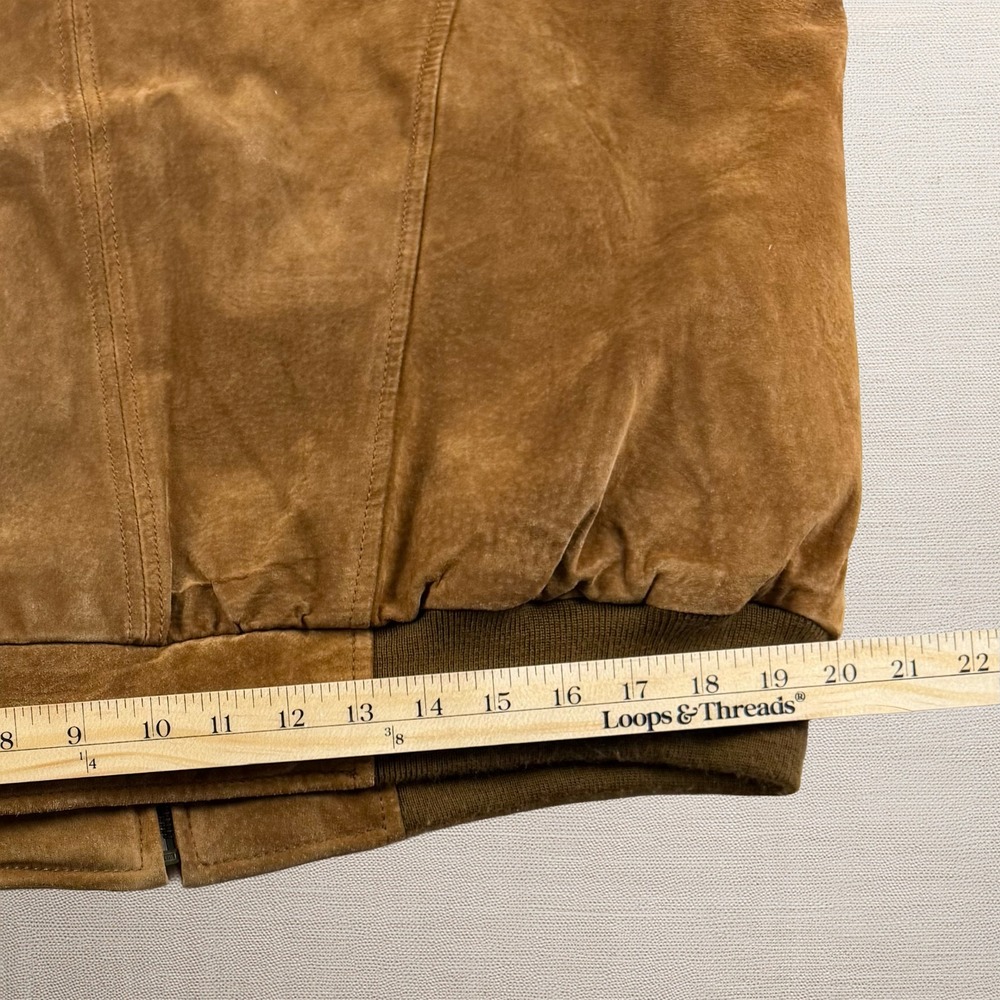 Wilson's Leather Men's Brown Bomber Jacket Large Lined Vintage - Picture 12 of 12